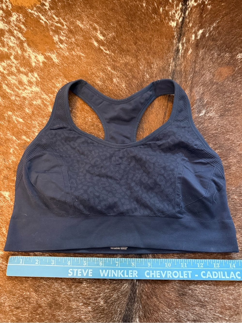 Navy Racerback Seamless Sports Bra